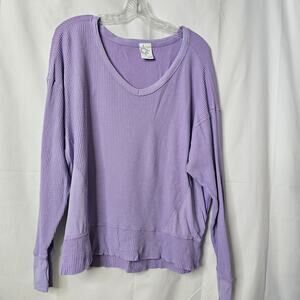 OFFLINE By Aerie Waffle Oversized T-Shirt  Purple wash size Small